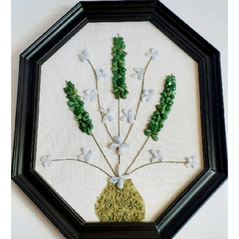 Wandversiering met halfedelstenen en/of edelstenen